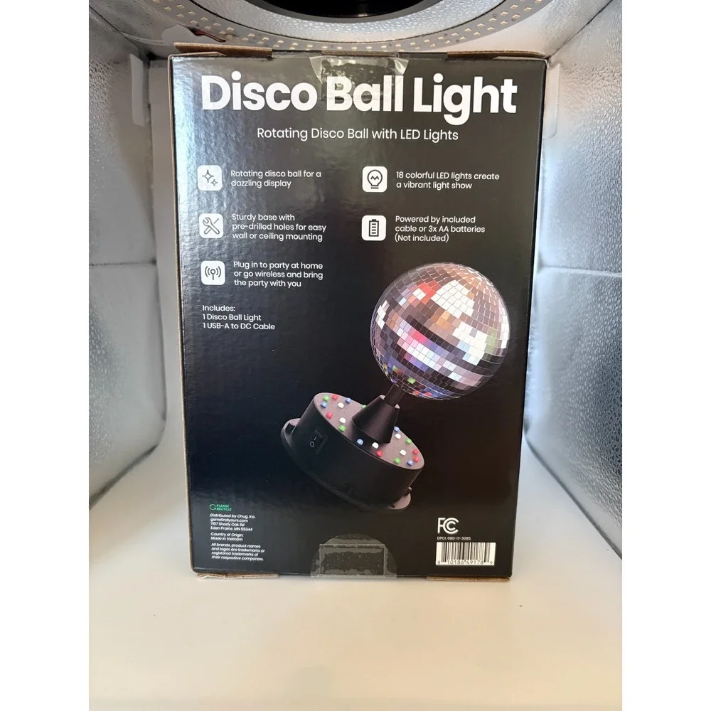 Chug Rotating Disco Ball with LED Lights - NIB